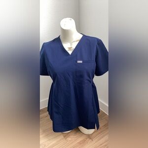 Figs Maternity Navy Blue Scrub Top